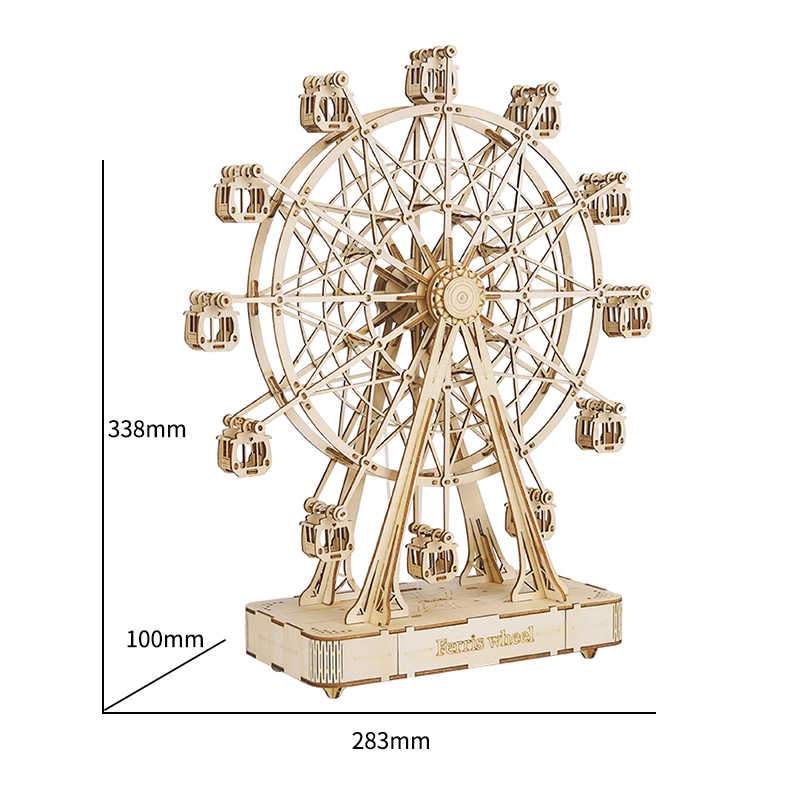 Mechanical music box - Ferris wheel-mechanical wooden puzzle-Robotime--