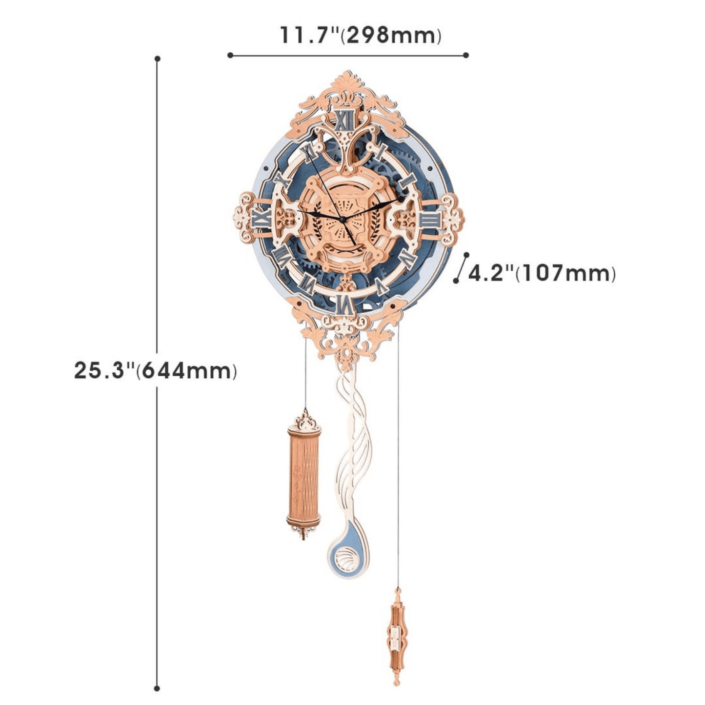 Romantic Wall Clock | ROKR | LC701-Mechanical Wooden Puzzle-Robotime--