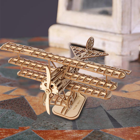 Aeroplane triplane-3D Puzzle-Robotime--