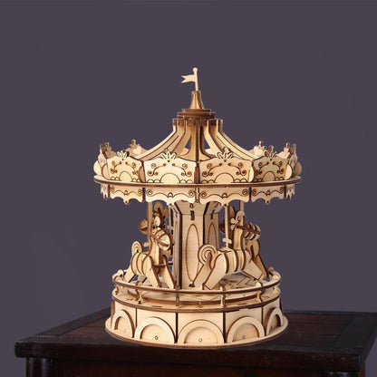 Wooden carousel as a puzzle-3D Puzzle-Robotime--