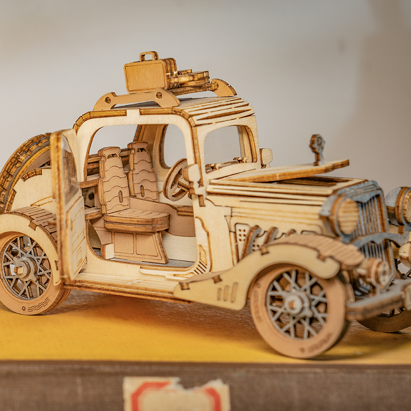 Vintage car with guitar-3D Puzzle-Robotime--