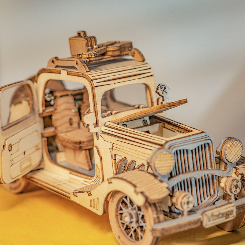 Vintage car with guitar-3D Puzzle-Robotime--