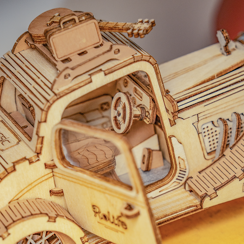 Vintage car with guitar-3D Puzzle-Robotime--