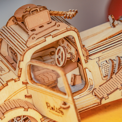 Vintage car with guitar-3D Puzzle-Robotime--