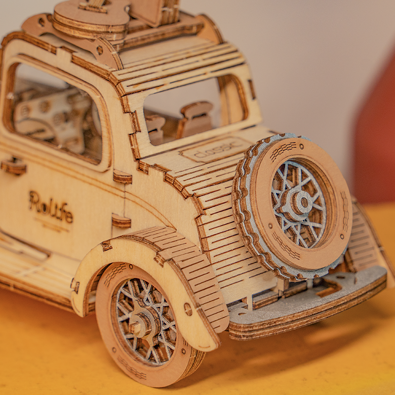 Vintage car with guitar-3D Puzzle-Robotime--