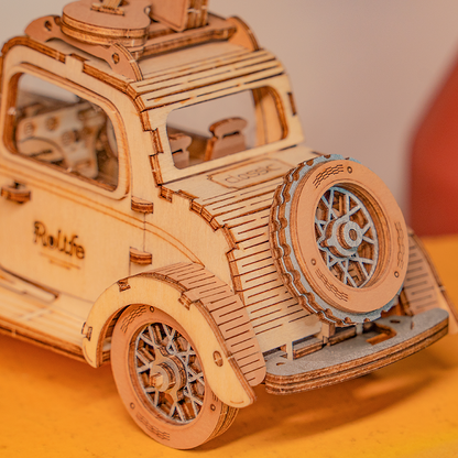 Vintage car with guitar-3D Puzzle-Robotime--