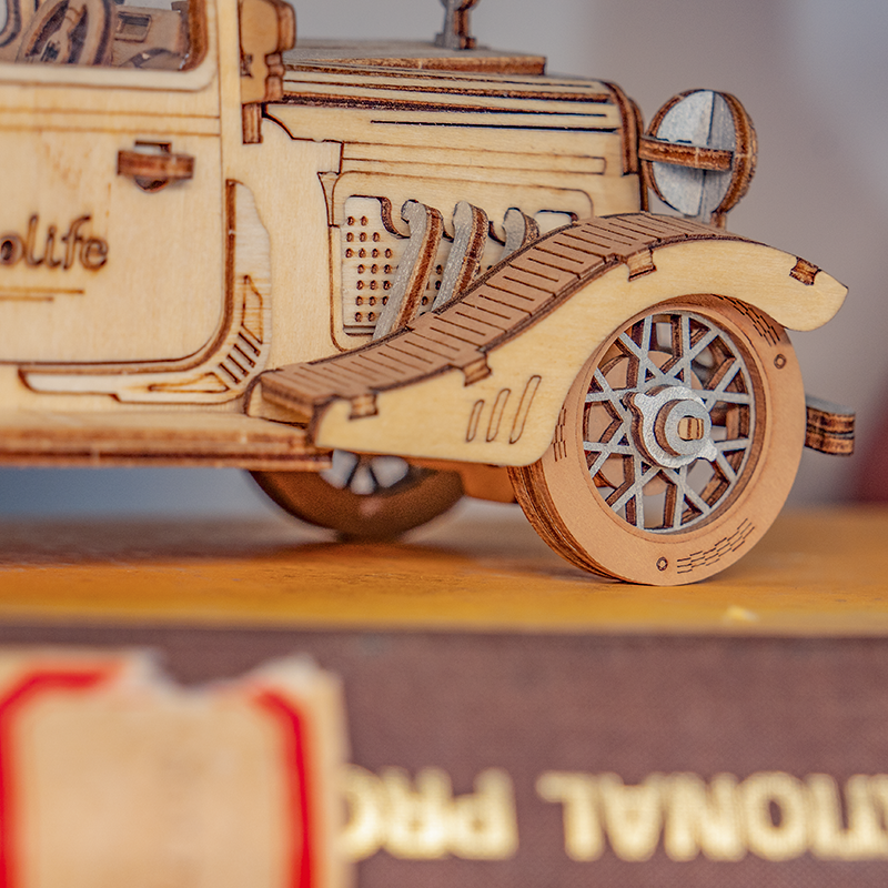 Vintage car with guitar-3D Puzzle-Robotime--