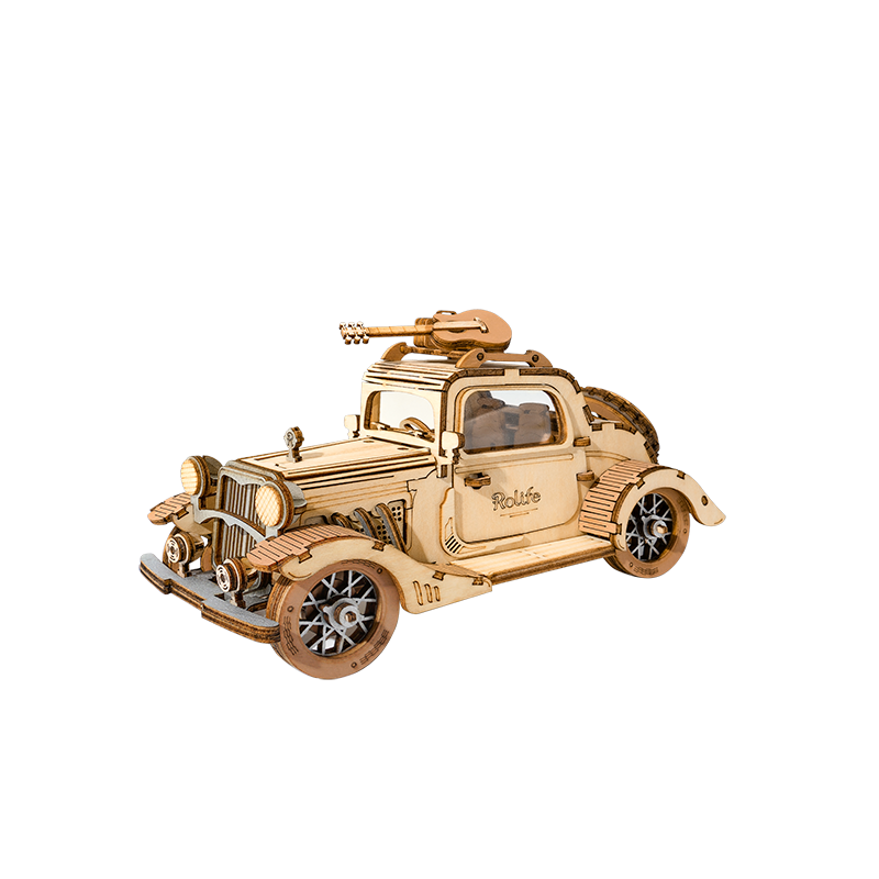 Vintage car with guitar-3D Puzzle-Robotime--