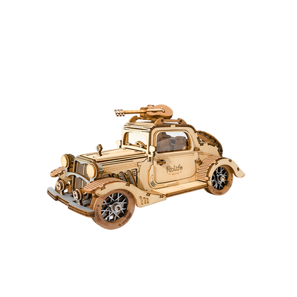 Vintage car with guitar-3D Puzzle-Robotime--