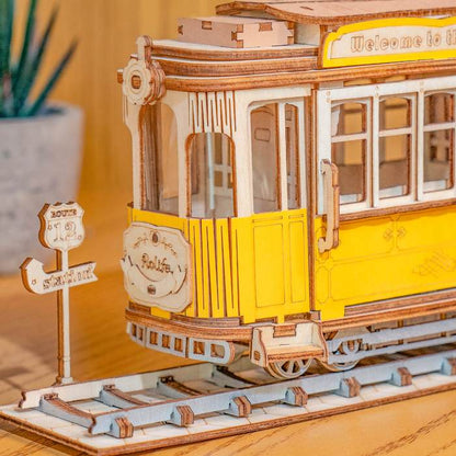 Retro style tramway-3D Puzzle-Robotime--