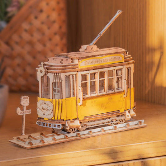 Retro style tramway-3D Puzzle-Robotime--