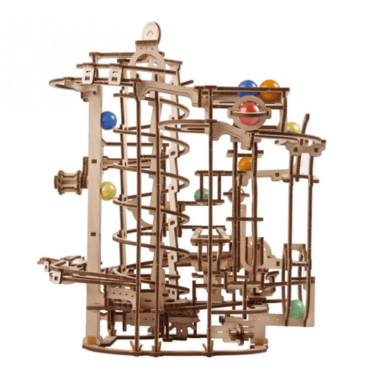 Marble Run with Spiral Elevator-Mechanical Wooden Puzzle-Ugears--