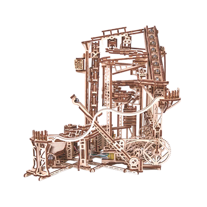 Spiral marble run - Electric-mechanical wooden puzzle-WoodTrick--