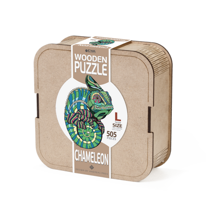 Eco-Wood Art Chameleon Puzzle - Exquisite Wooden Craft