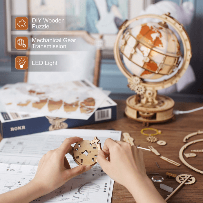 Luminous Globe-Mechanical Wooden Puzzle-Robotime--