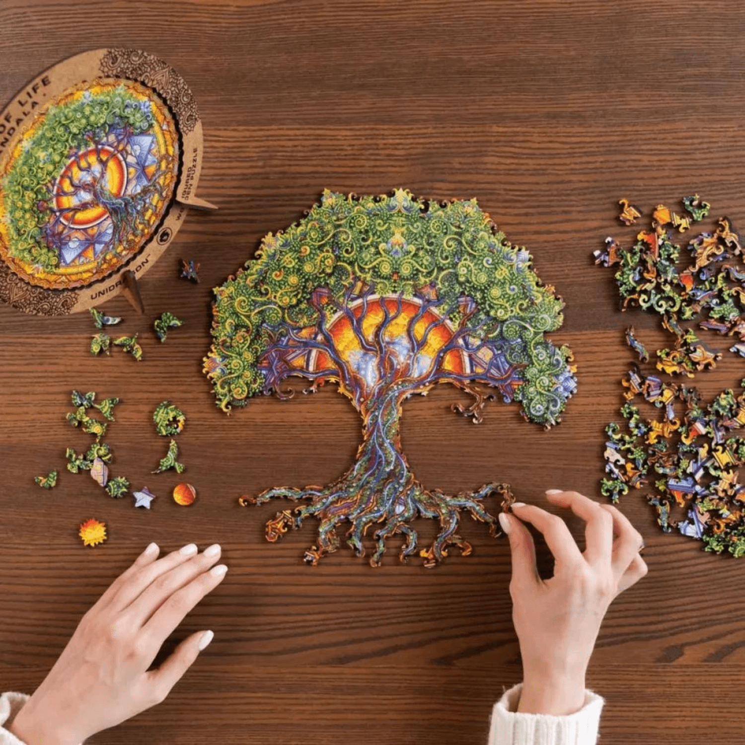 Mandala Puzzle | Tree of Life-Wooden Puzzle-Unidragon--